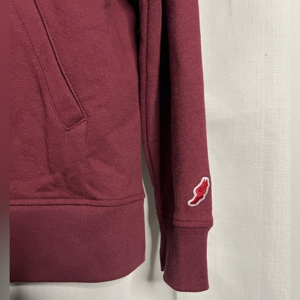 League Maroon Outerbanks Patch 3/4 Zip Up Sweater Large - Picture 5 of 11